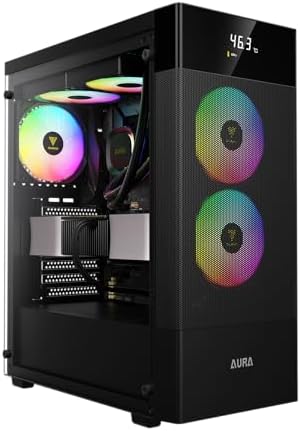 Gabinete Gamer Gamdias Aura GC5 Elite Preto ARGB com 3 Fans