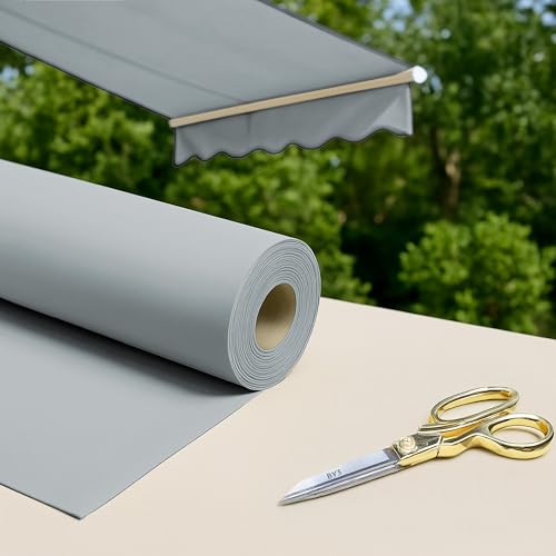 Byour3 - Tissu AU MÈTRE pour Auvents Extérieurs Protection UV Ombre Balcon Véranda Bâches Gazebo Auvent Latéral Pergola Camping-Car Coussins Bateau (Gris,...