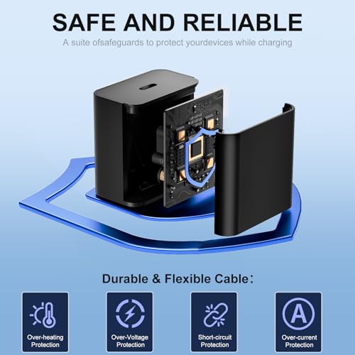 Image of 25W Type C Super Fast Charger,Fast Charger USB C with 2 Pcs 6FT Android Charger Cable Cord Suitable for Samsung Galaxy S25 /S24 S23 S22 S21 Ultra /S20 /S20 Ultra /Note 20 Ultra (25 W Black)