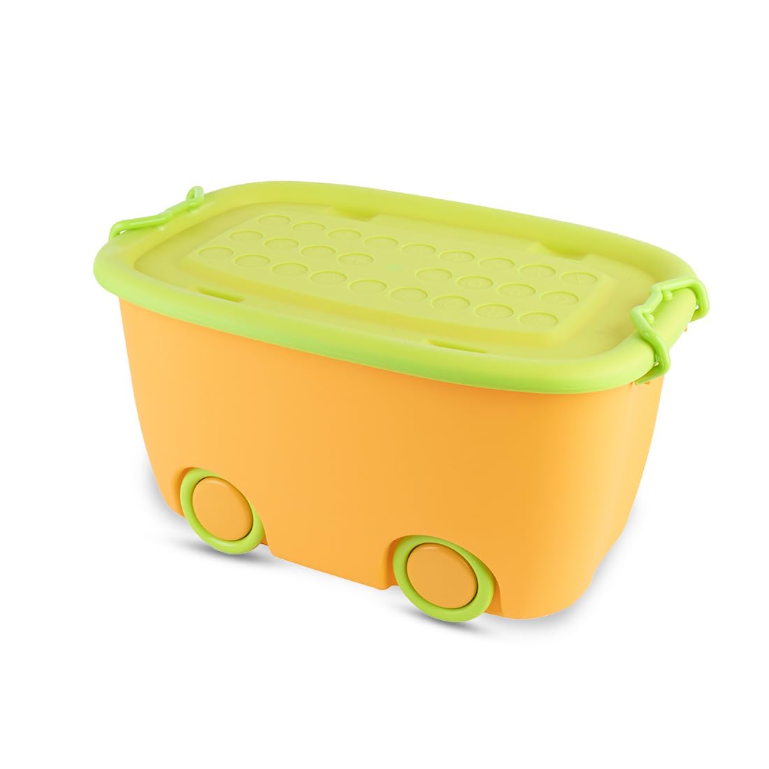 Buy BUMTUM 45L Toy Storage Box with Locking Lid & Handle Orange
