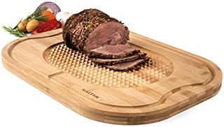 Salter BW07271 Bamboo Wooden Carving Chopping, Serving Board/Platter Roasts & Joints, Textured Surface, Built in Meat Rest, Ideal for Protecting Kitchen Worktops, 40 x 30 cm