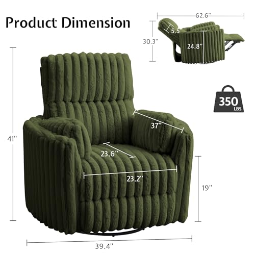 Sillón reclinable plegable de tela verde menta miniatura 2