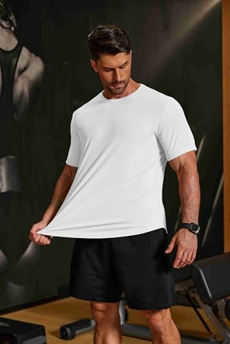 Image of COOFANDY Mens Muscle T Shirts Short Sleeve Slim Fit Tshirts Gym Workout Athletic Crewneck Shirt