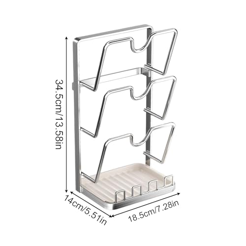 Rangement de cuisine multicouche et organiseur de couvercle de casserole - 6