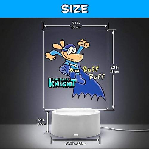 Image of Officially Licensed Dog Man Night Light - The Bark Knight LED Glow Light with Removable 7 Colors Base, Kids Bedroom Decor Bedside Lamp, Night Light for Kids, Christmas Birthday Gifts for Boys & Girls