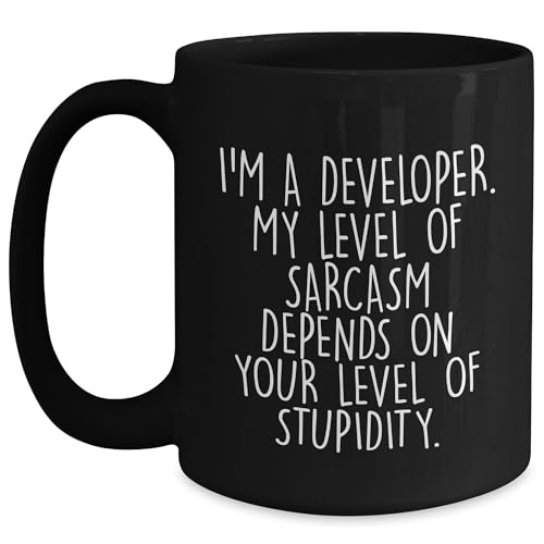 Developer Black Coffee Mug - Sassy Gift for Code Lovers - Funny Mug for Programmers on Christmas