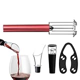 Korkenzieher für Wein, manuell, 4-teiliges Set mit Weinöffnern, 4-teiliges Set – Weinkorkenzieher-Set, tragbar, für Küche, Haus und Restaurant