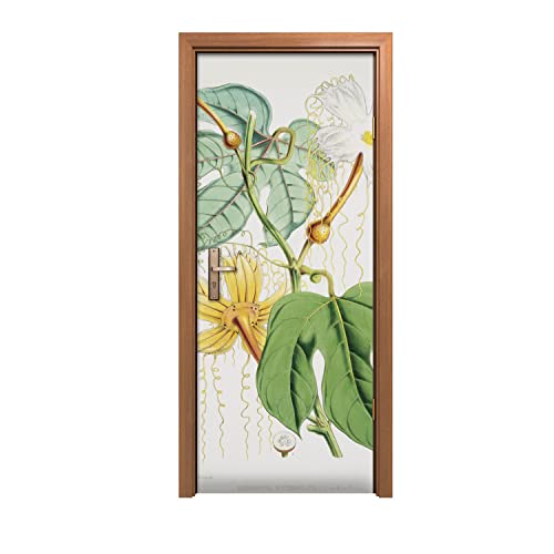Autocollant de porte 90x200cm fleurs grand format durable - 2