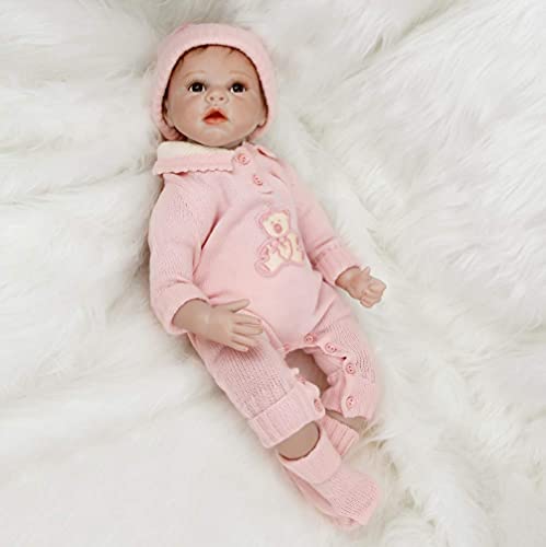 ZIYIUI 55cm 22 Zoll Lebensechte Babypuppe Reborn Puppe Mädchen Realistische Reborn Baby Silikon wie Echte Puppen Toddler Augen offen Neugeborene Babypuppen Spielzeuggeschenke für Kinder – Bild 5