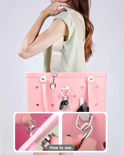 Image of LETGO Shoulder Strap for Bogg Bag Accessories Adjustable Replacement Crossbody Strap 4 Pcs Keychain Hooks Keyholder Bogg Bag