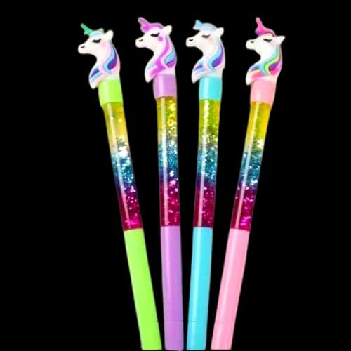 PELO Set Of 4 Unicorn Pen Water Sparkle Gel Pen/Glitter Unicorn Pen For