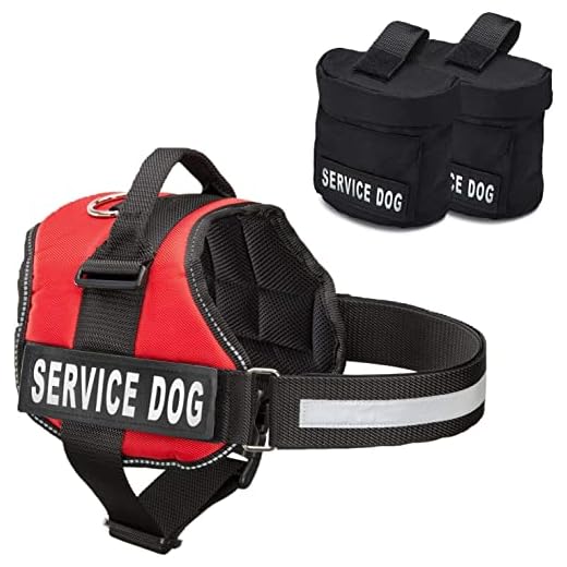 Service Dog Vest with Hook and Loop Straps and Detachable Backpacks - Harnesses in 7 Sizes from XXS to XXL - Service Dog Harness Features Reflective Patch and Comfortable Mesh Design (Red, Small)