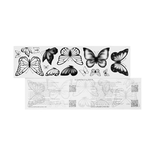 1 juego de tatuajes de mariposa, 14 diseños en negro, tatuaje corporal temporal (1)