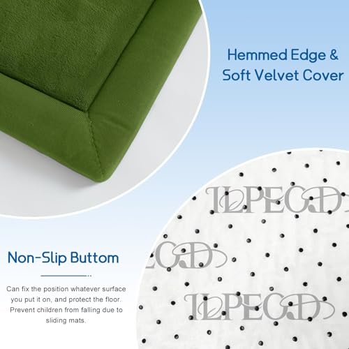 Image of Baby Play Mat for Floor Nursery Muscle Mat Area Playroom Rug 39 inchx59 inch Elastic Foam 1.3 inch Thick Crawling Mat for Babies,Toddlers, Infants,Kids (Moss Green)