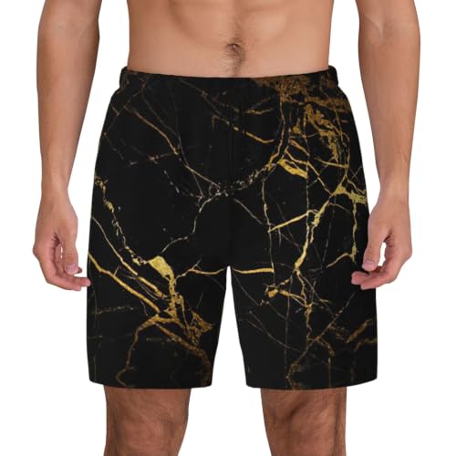 Traje de baño para hombre negro y dorado casual para surf