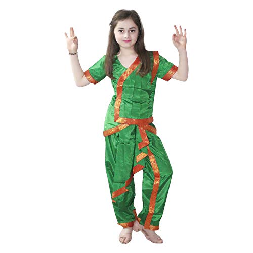 Image of Kaku Fancy Dresses Indian Classical Dance Costume for Girls, Bharatnatyam, Sufi, Kathak Dance Costume Accessory for Kids