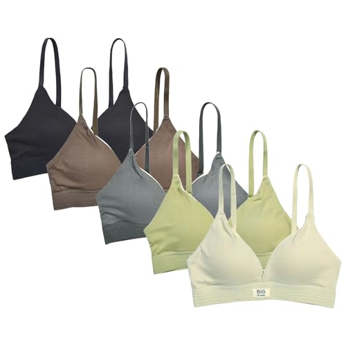 Big Girls Cotton Wire Free Push up Training Bra,Teens Wireless Bras 32A 34A 36A 38A