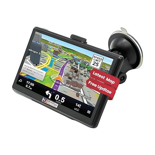 MS Drive W500 - Navegador por satélite con pantalla táctil de 7 pulgadas para coches, 8 GB de almacenamiento, sistema operativo Windows, Bluetooth, mapas de por vida incluidos, navegador por satélite