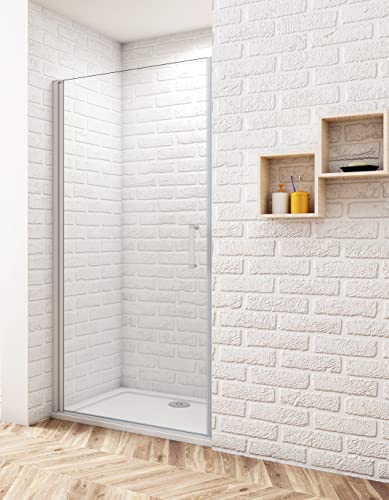Acezanble Duschtür 90cm Nischentür Duschabtrennung Dusche ESG Glas H185cm Cover
