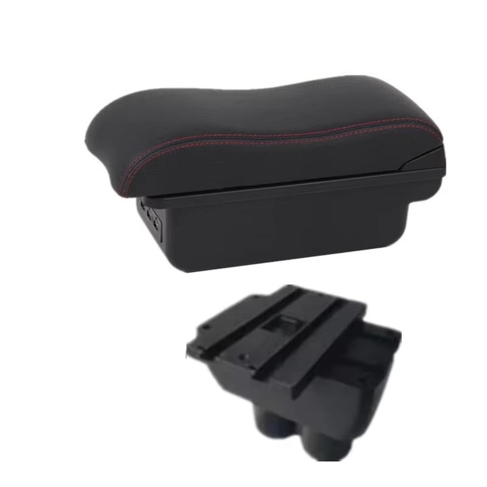 FSOZDBBPL Car Armrest Box For Touran For Caddy Central Storage Box USB Port Interior Retrofit Accessories Interior Parts(B2 red line 3USB)