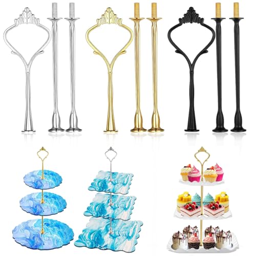 PYEUIFT 3 Stufige Etageren Stangen Set, Metallstangen Etagere, Etageren Stangen Set, Etagere Stäbe für Torte Cupcakes Macarons Donut Muffin und Obst (Platte nicht enthalten) (drei Farben) PYEUIFT 3 Stufige Etageren Stangen Set, Metallstangen Etagere, Etageren Stangen Set, Etagere Stäbe für Torte Cupcakes Macarons Donut Muffin und Obst (Platte nicht enthalten) (drei Farben)