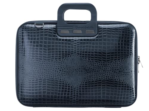 Bombata Shiny Cocco Stylish and Functional Unisex 100% Vegan Laptop Bag for Professionals and Students, blue, 13''/14'', elegant