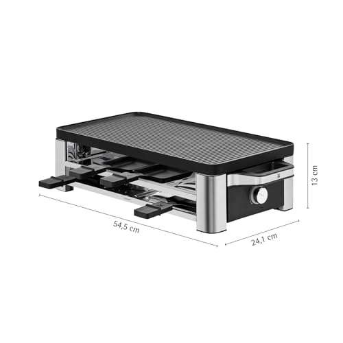 Foto von WMF Lono Raclette Grill mit Pfännchen und Schiebern, Raclette 8 Personen, 1500 W, edelstahl matt
