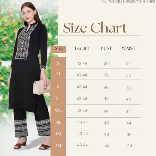 Image of Rosary Women's Woolen Winter Embroidered Kurta with Palazzo | Warm Ethnic Suit Set - 2 Piece Outfit