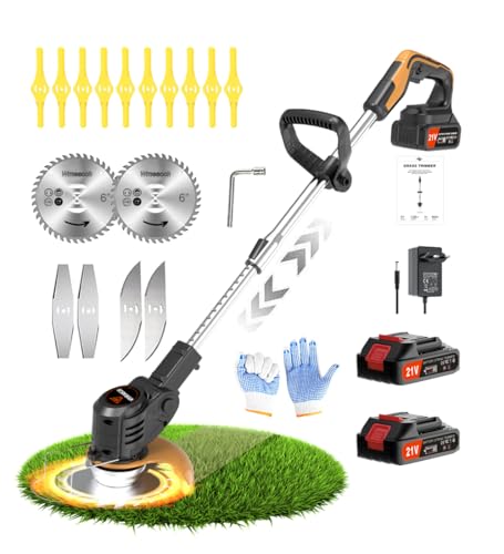 Wrneaoch Tagliabordi Decespugliatore a Batteria 21V Decespugliatore Elettrico con 6.000 RPM e motore...