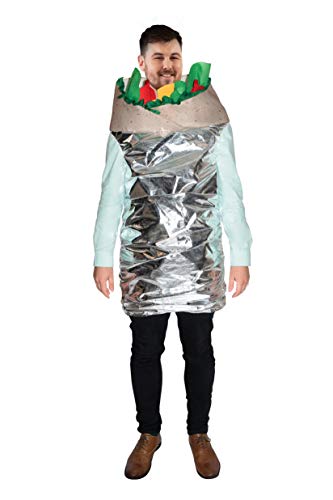 Burrito Costume for Adults | Fun & Festive Halloween & Cosplay Outfit | Easy Pull Over Design | Sized to Fit Most Adults Silver