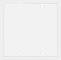 Vista 1 de Henne Bery Modern Edge Decorative Wall Plate Switch Plate Outlet Cover, Durable Solid Zinc Alloy (Double Blank, White)