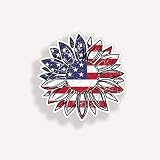USA American Flag Sunflower Sticker Cup Laptop Cooler Flower car Vehicle Window Bumper Wall Vinyl De