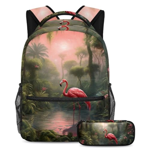 Sac de voyage pour étudiants à motif tropical grand cartable confortable pour les cours