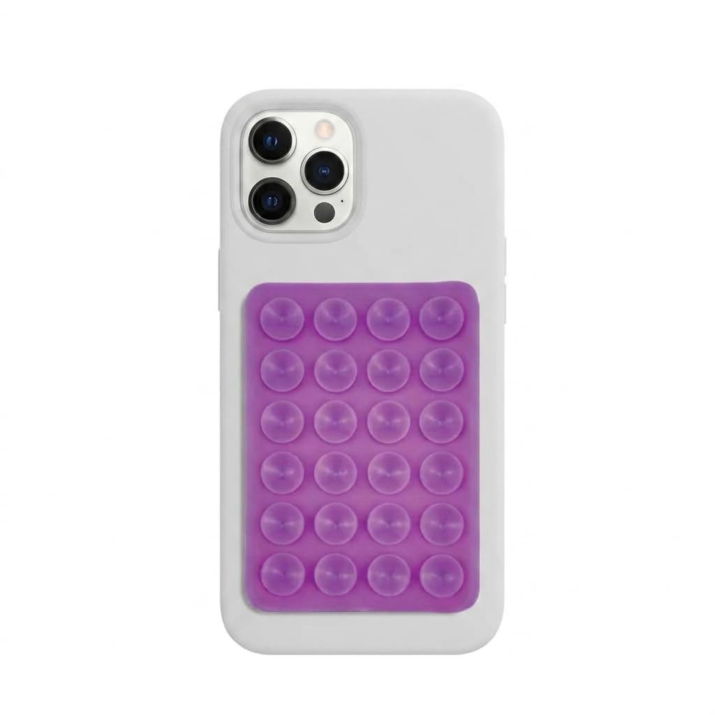Single Sided Back Cover for Phone | Silicone Suction Adhesive for Phone Cover | Stick Ease Multi-Purpose Hands-Free Suction Phone Accessory | Strong Grip Holder for Mirror & Shower (Purple)-image-41