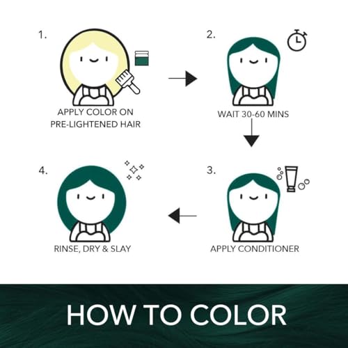 Image of Paradyes Semi-permanent Emerald Green DIY Conditioner Based Hair Colour 120 gm and Lighten Up! Bleach Pack 30 Vol. for all Hair Types