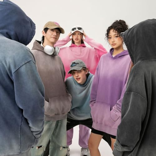 Mens Cotton Oversized Hoodies Streetwear Vintage Unisex Acid Wash Sweatshirt Heavyweight Sports Pullover2
