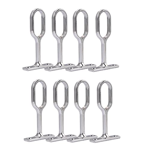 Lokatall Closet Rod Support, 8Pcs Clothes Pole Rack Solid Zinc Alloy Adjustable Oval Wardrobe Rail Rod Top Bracket Ceiling Curtain Pole Brackets for Clothe Rail Cabinet Wardrobe Curtain