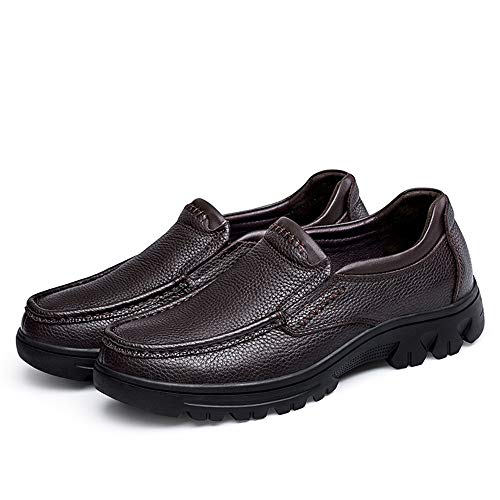 Men's Business Oxford Casual Classic Simple and Flexible Outsole Fleece Inside Slip on Big Size Formal Shoes(Brown,10 M US)3