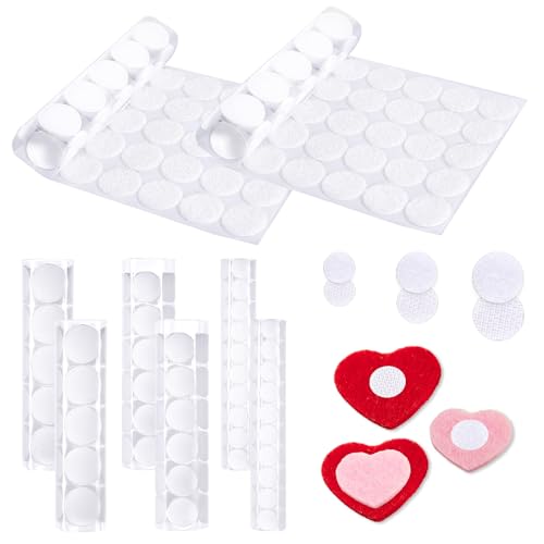 JIEYAO Puntos de autoadhesivos, 10/15/20 mm, 400 unidades, cierre de de doble cara, autoadhesivo, redondo, puntos adhesivos fuertes para papel, metal, plástico, cuero, artesanía