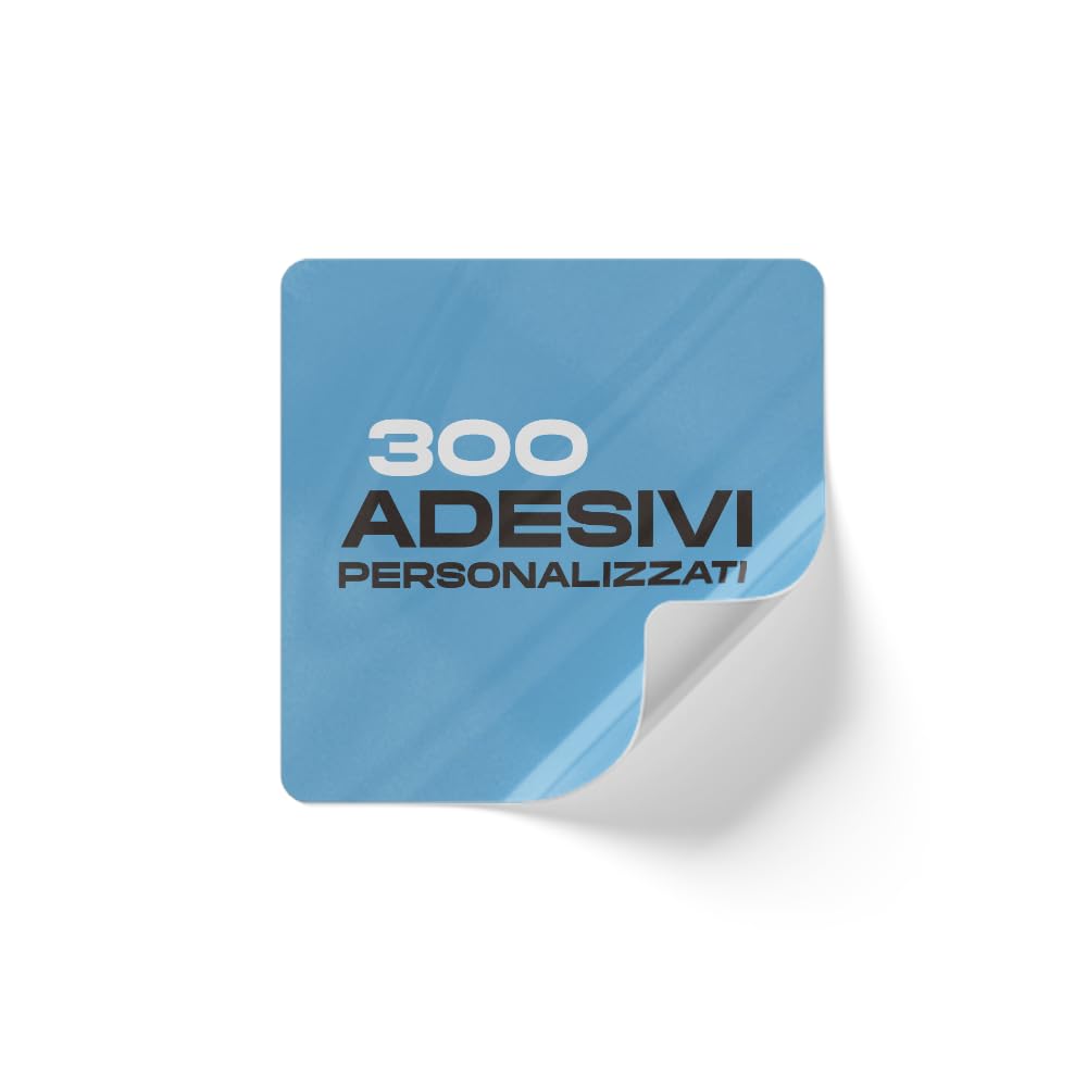 300 personalisierte Aufkleber in gewählter Größe - Bedruckte Aufkleber mit Logo, Schriftzügen oder Bildern, Mehrzwecketiketten (quadratisch, 10 x 10 cm)