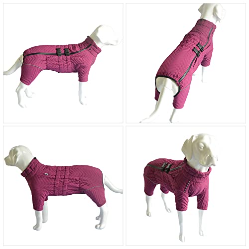Warm Dog Coat Double Layers Dog Vest, 9 Legs Covered Windproof Waterproof Reflective Warm Dog Vest Outdoor Skating Dog Costume For Small Medium Large Dogs Purple Xl #TOP4