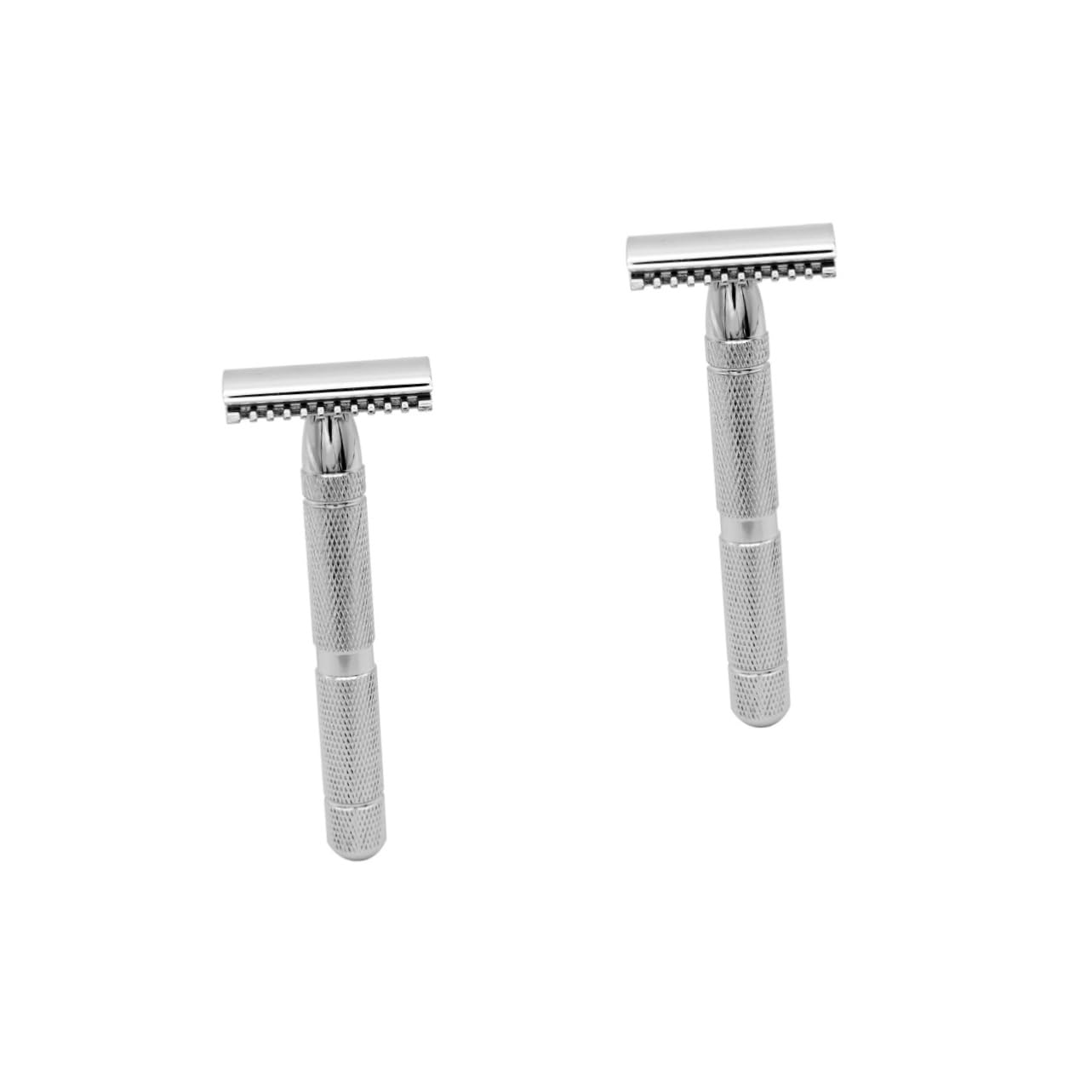 FRCOLOR 2pcs Men's Straight Razor Safety Razor Stainless Steel Blade for Gentle Shave