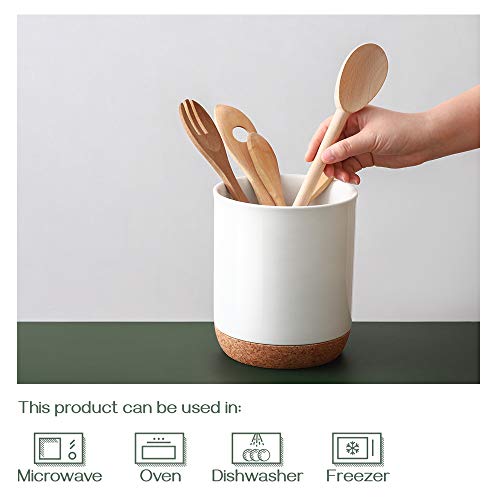 image for DOWAN Kitchen Utensil Holder, 7.2″ Large Utensil Crock, Table-Protec