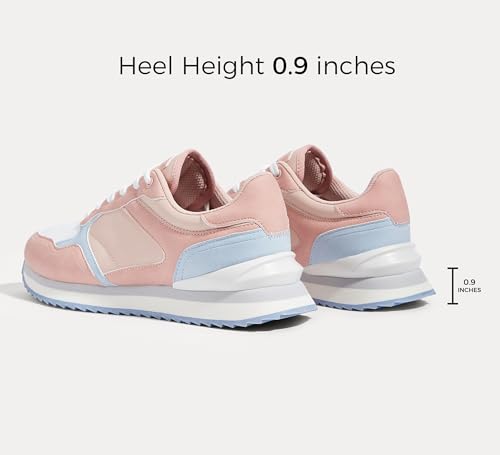 Image of LUCKY STEP Women's Platform Fashion Sneakers Suede Colorful Colorblock Stylish Retro Casual Neutral Tennis Running Footwear Walking Shoes