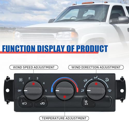image for SJDYYMX Front Climate Control Module Panel for GMC Sierra Chevy Silver