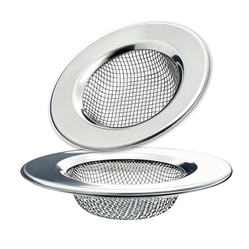 Seatery 2PCS 1.50" Bathtub Hair Catcher, Bathroom Sink Strainers, Tub Drain Hair Catcher, Drain Strainer For Shower, Laundry, Mop Pool, Utility, Slop, RV Sink, Stainless Steel