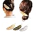 3Pack Leaf Feather Design Punk Women Girls Hair Clips Pin Claw Elegant Hair Barrettes Accessories for Lady(Gold,Silver,Bronze)