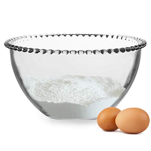 Dibor Glass Mixing Bowl for Baking 2L Large Thick Glass Cooking & Baking Bowl Wedding Anniversary Valentines Day Bakers Gift