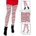 Leg Avenue Women's Nylon Striped Tights, White/Red, One Size