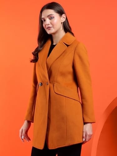 Image of KOTTY Womens Cotton Blend Standard Length Elegant Style Coat - Classic Style with Modern Detailing